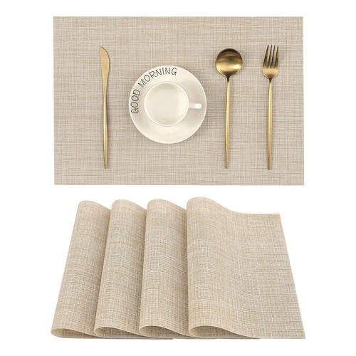 Leetaltree beige placemats set - beige,