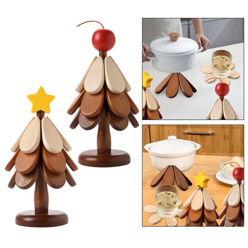 3pcs wooden placemat drink - wooden,