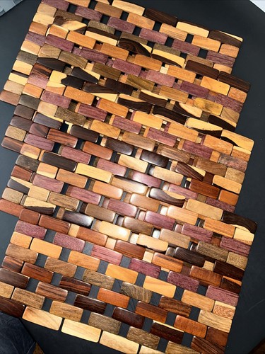 Wood table placemats - table, vintage