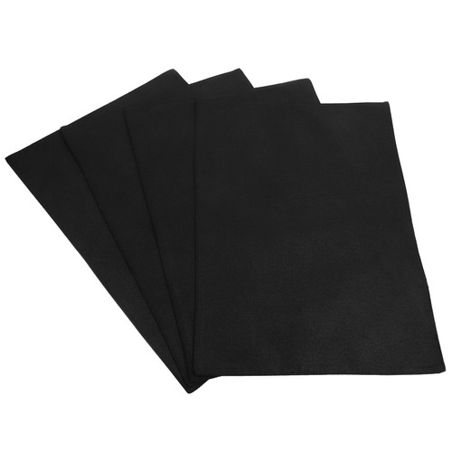 Foldable black linen placemats - black,