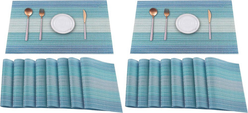 Heloho blue placemats set - blue, of