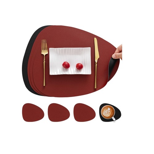 Pvc leather placemats pack - pvc,